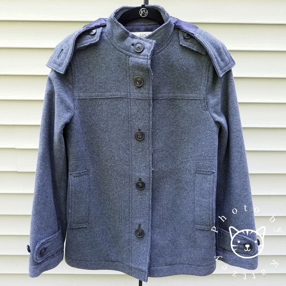 Hh_Hhh Hilfiger Wool Blend Coat Detachable Hood